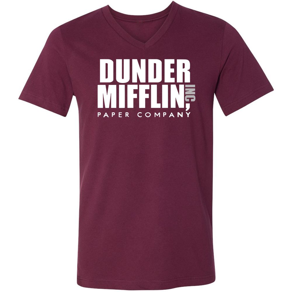Unisex V-Neck T-Shirt - 69Q1TDTU - Maroon - 6