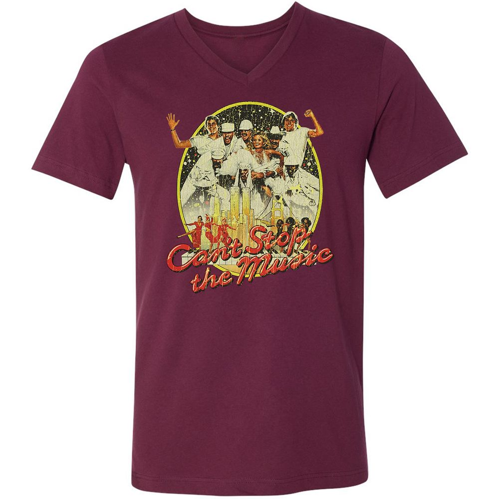 Unisex V-Neck T-Shirt - K2R1GJRP - Maroon - 6