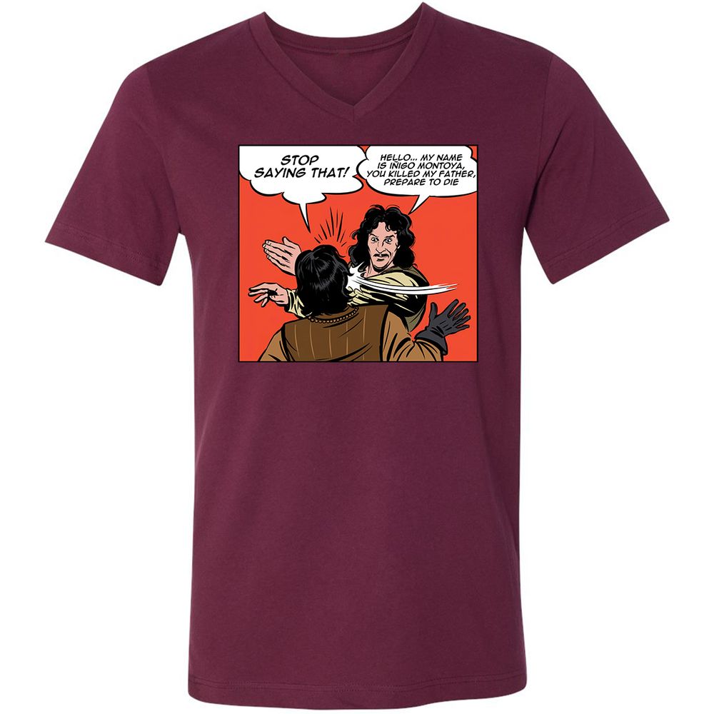 Unisex V-Neck T-Shirt - P96KFTP5 - Maroon - 6