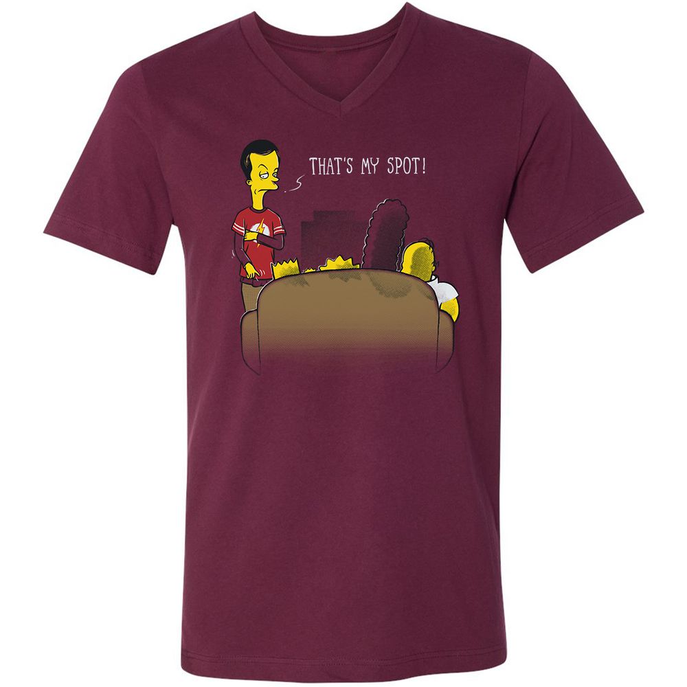 Unisex V-Neck T-Shirt - 6VK1KR1R - Maroon - 6
