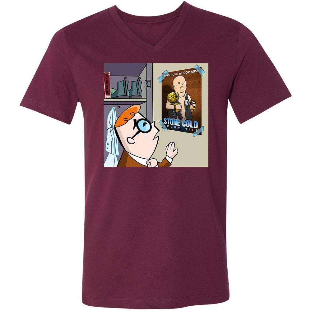 Unisex V-Neck T-Shirt - EYE2AMA6 - Maroon - 6