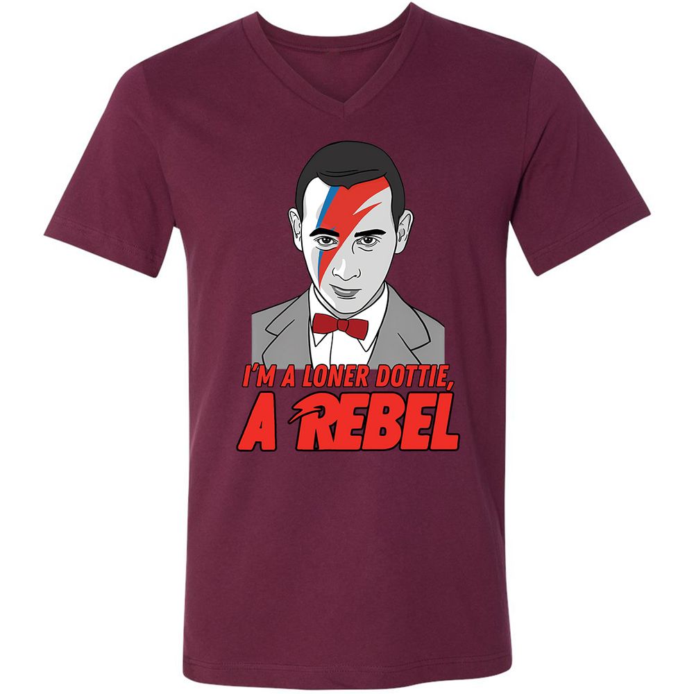 Unisex V-Neck T-Shirt - GLNBK6ES - Maroon - 6