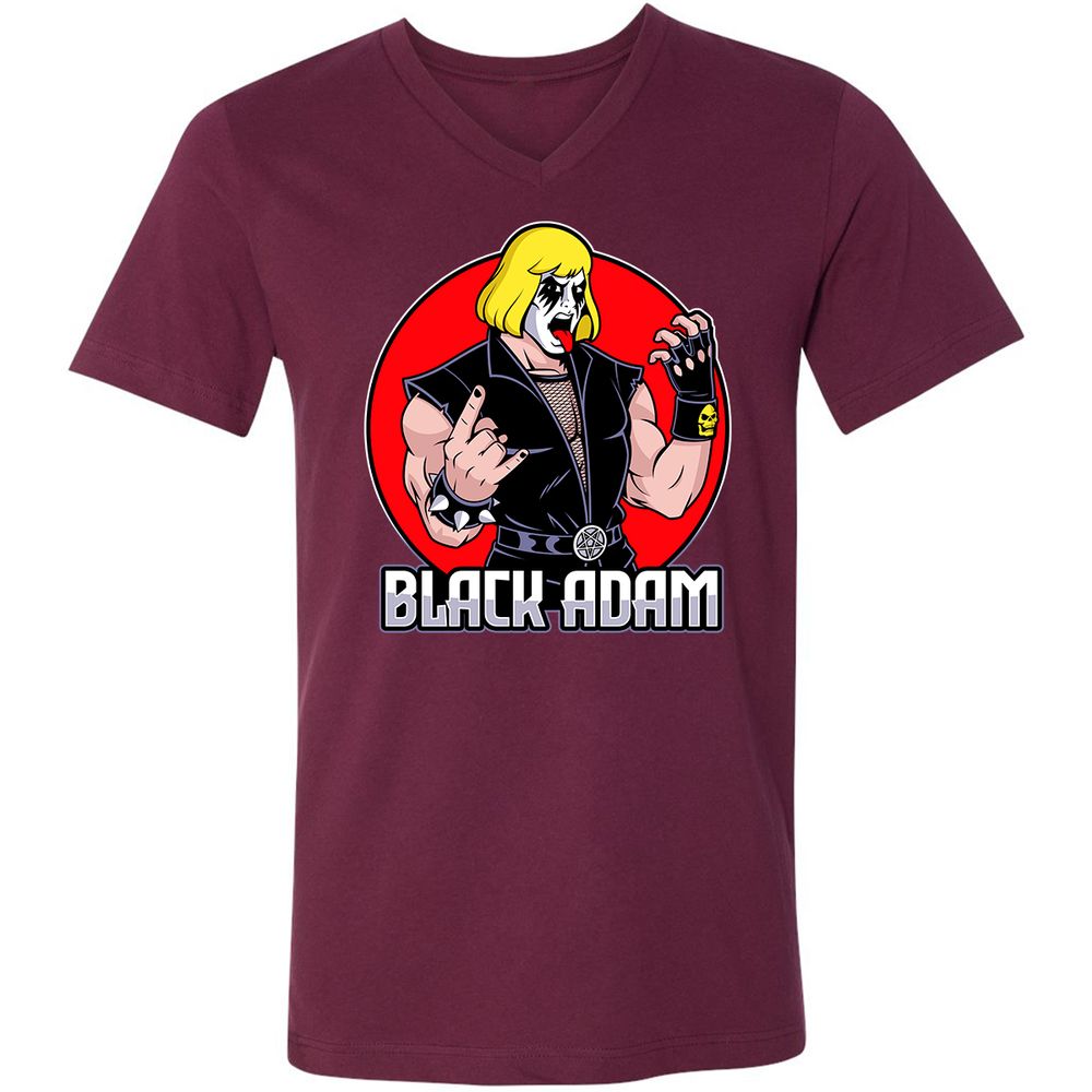 Unisex V-Neck T-Shirt - KW481EL5 - Maroon - 6