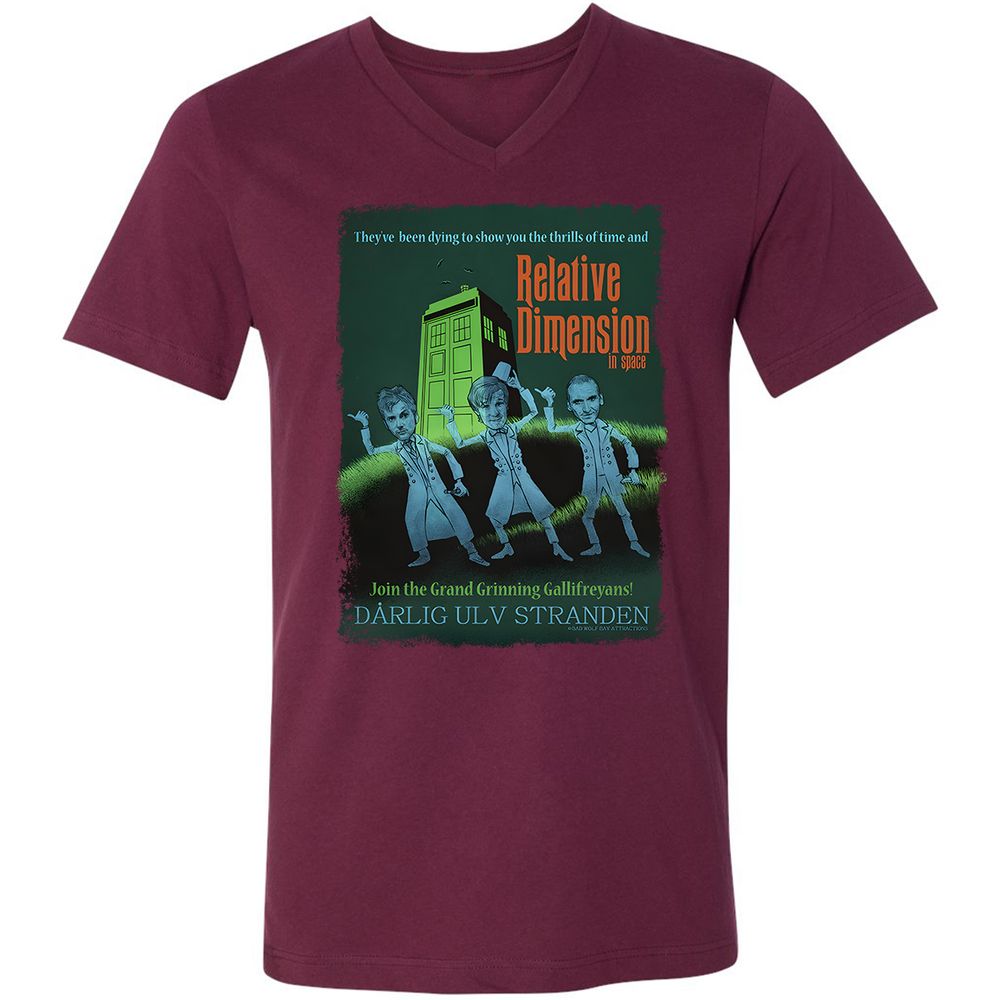 Unisex V-Neck T-Shirt - 873L3MUD - Maroon - 6