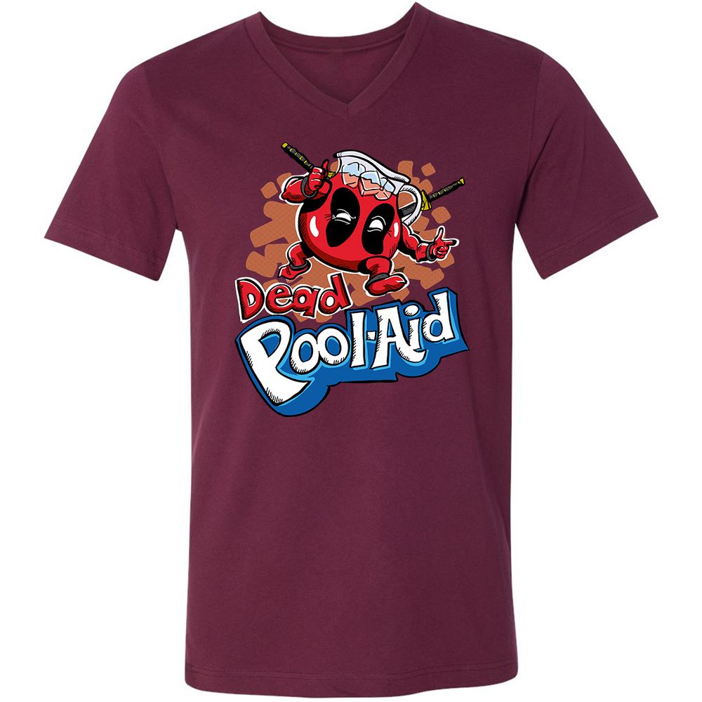 Unisex V-Neck T-Shirt - YM5EZ9YZ - Maroon - 6