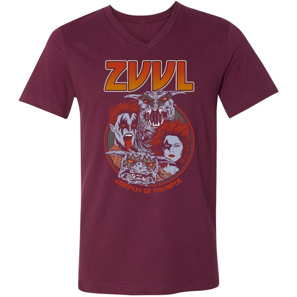 Unisex V-Neck T-Shirt - 3SGQC2ER - Maroon - 6