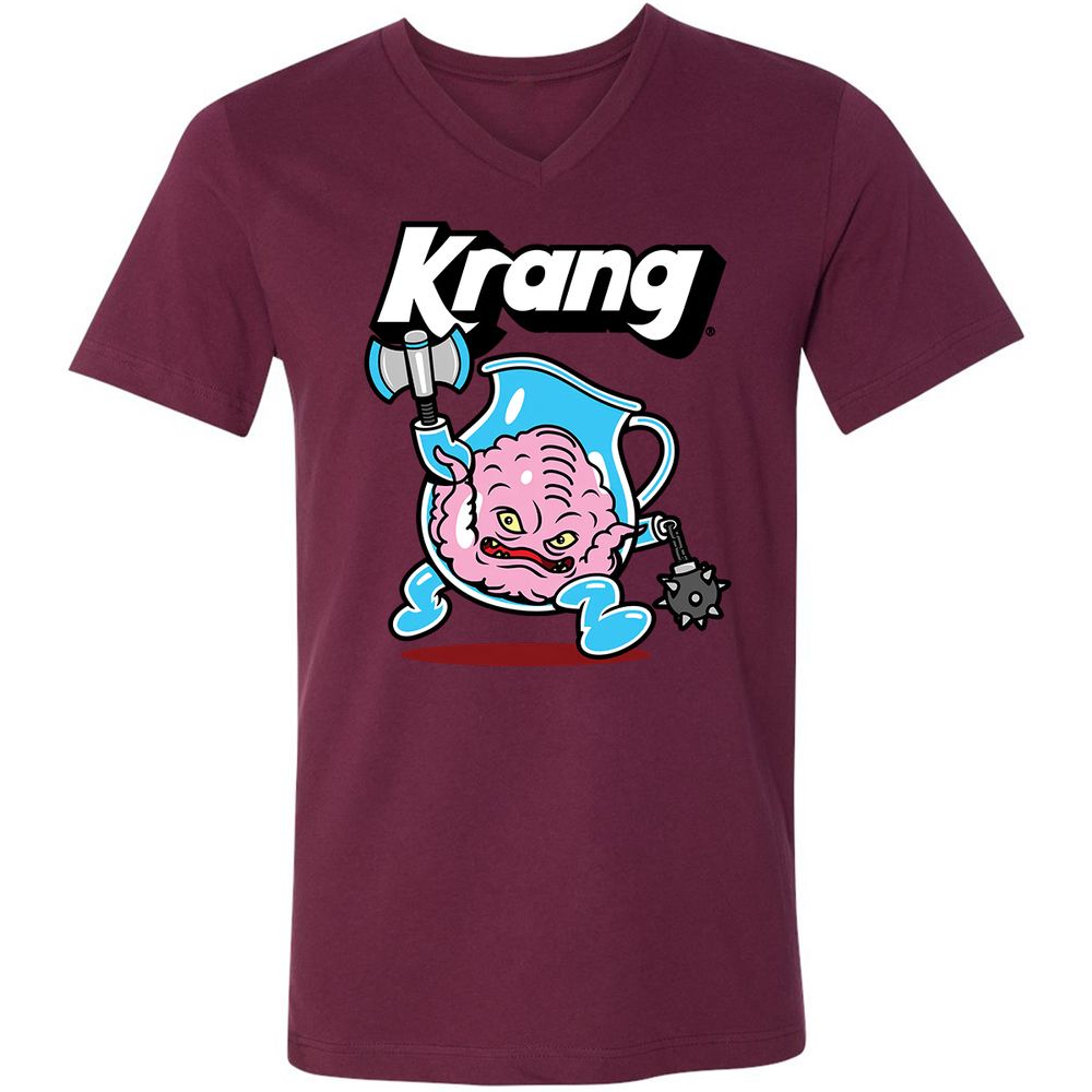 Unisex V-Neck T-Shirt - 8E6ZC95S - Maroon - 6