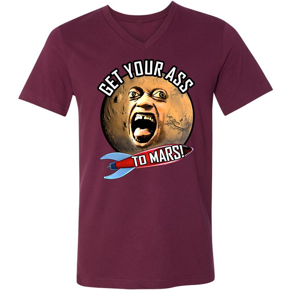 Unisex V-Neck T-Shirt - E82U1GUC - Maroon - 6
