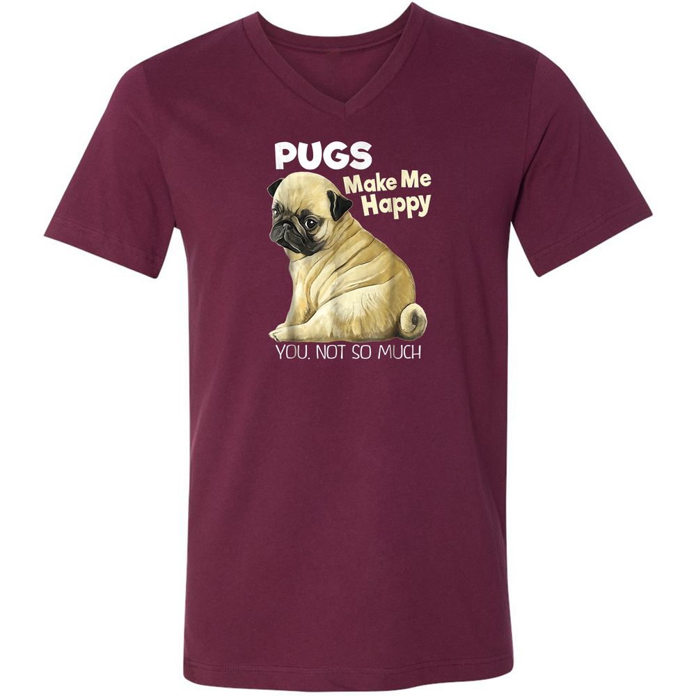 Unisex V-Neck T-Shirt - 23DFX8YW - Maroon - 6