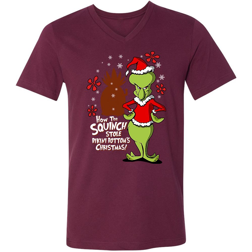 Unisex V-Neck T-Shirt - 8E6YCAYB - Maroon - 6