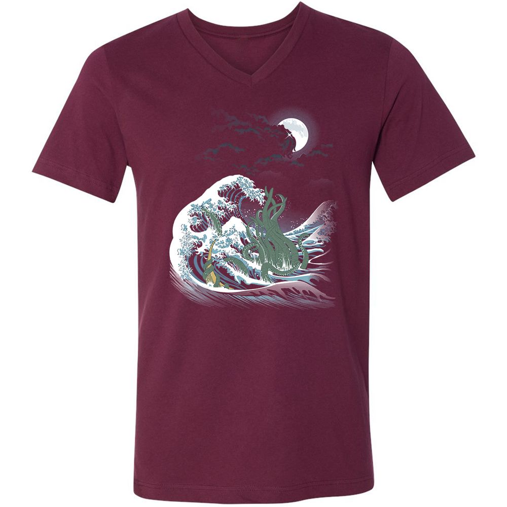 Unisex V-Neck T-Shirt - WS61455L - Maroon - 6