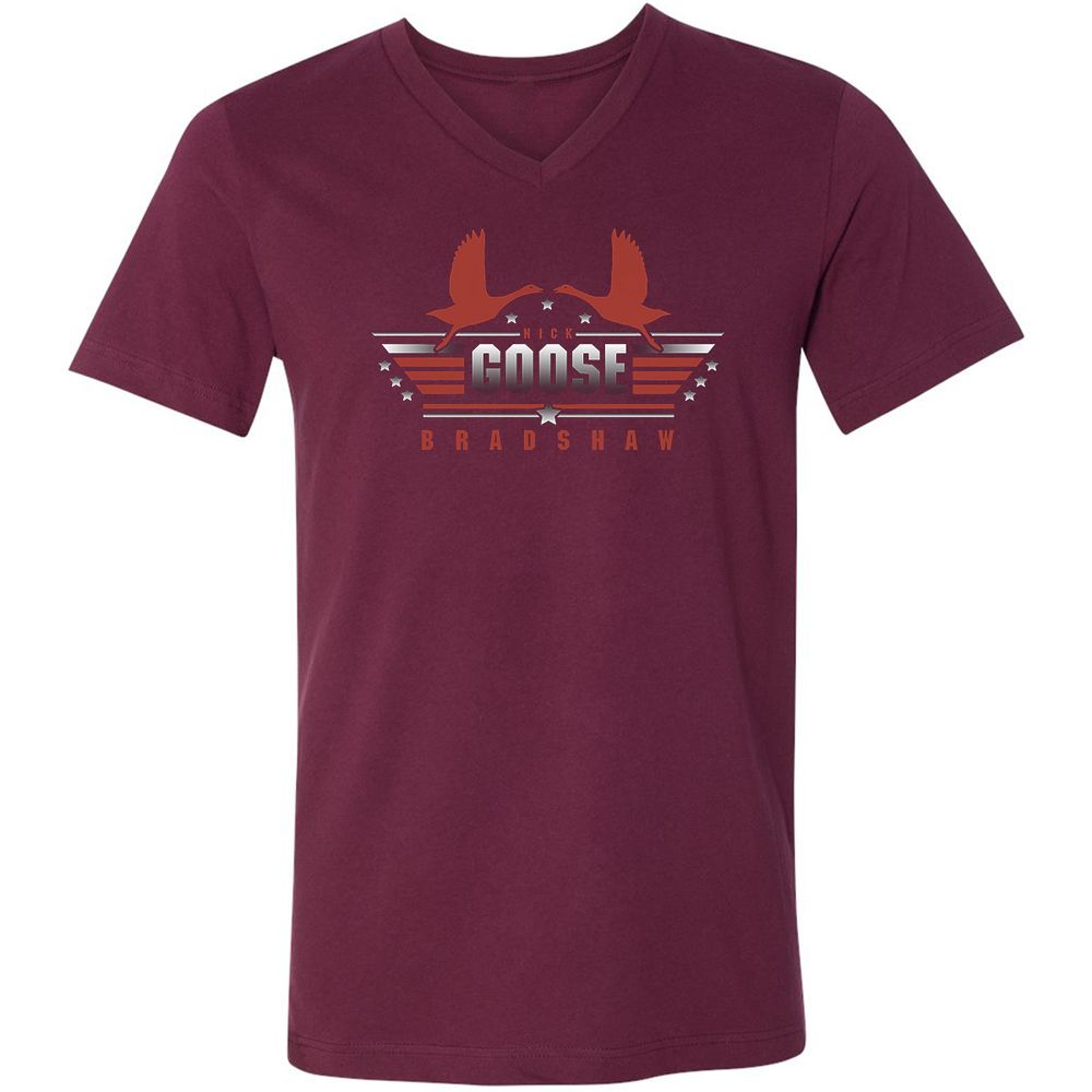 Unisex V-Neck T-Shirt - P6P64REX - Maroon - 6