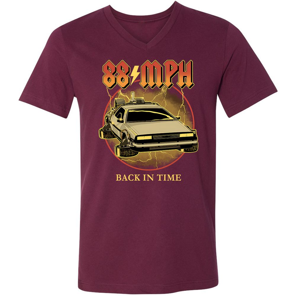 Unisex V-Neck T-Shirt - VE3FR5UV - Maroon - 6
