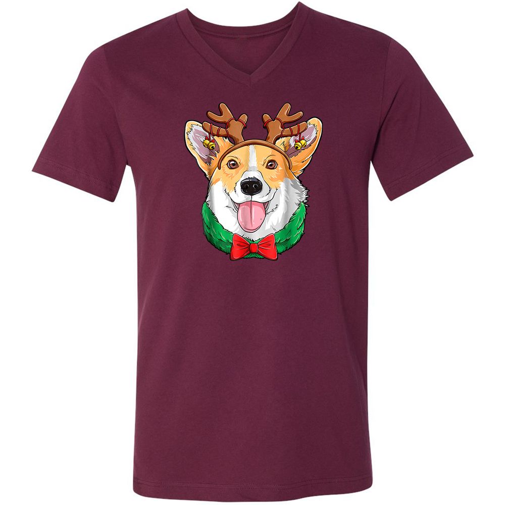 Unisex V-Neck T-Shirt - VR5BUG1S - Maroon - 6