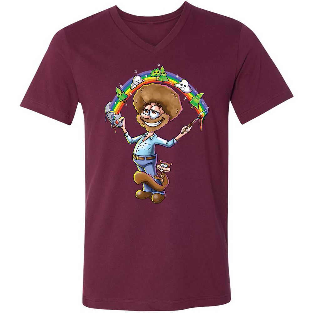 Unisex V-Neck T-Shirt - EVG9AS1B - Maroon - 6