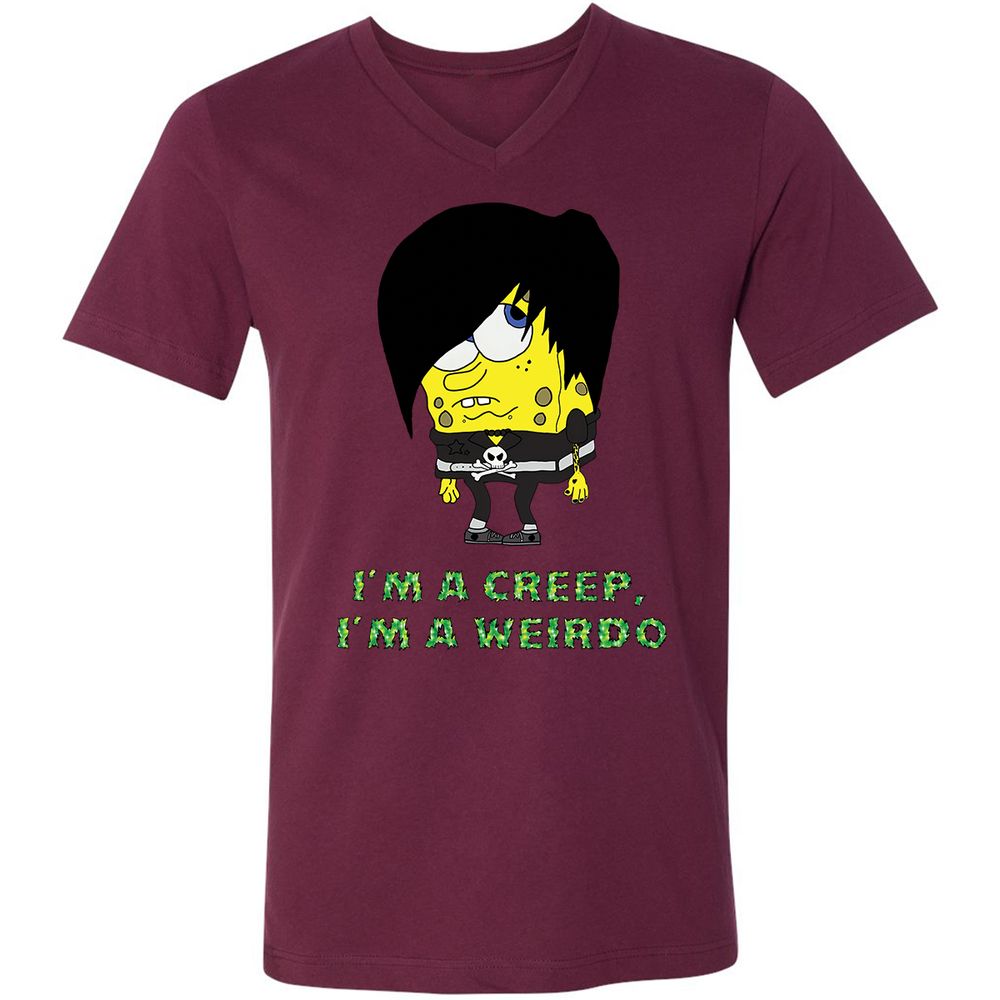 Unisex V-Neck T-Shirt - LCVV9YMR - Maroon - 6