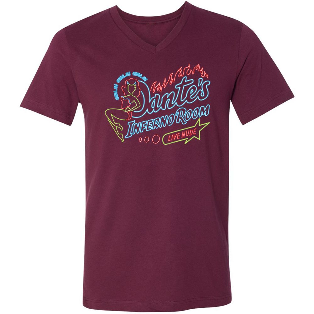Unisex V-Neck T-Shirt - 5254ADRV - Maroon - 6