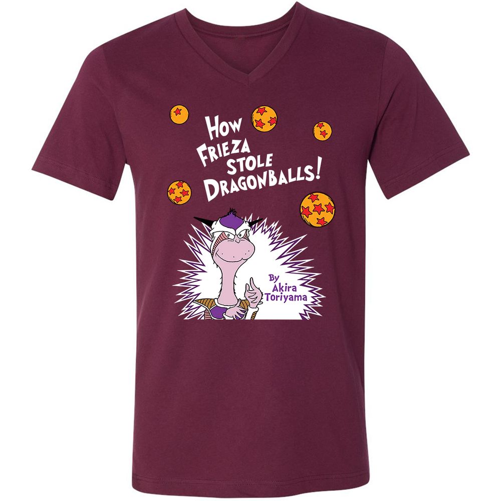 Unisex V-Neck T-Shirt - B6SPVZNU - Maroon - 6