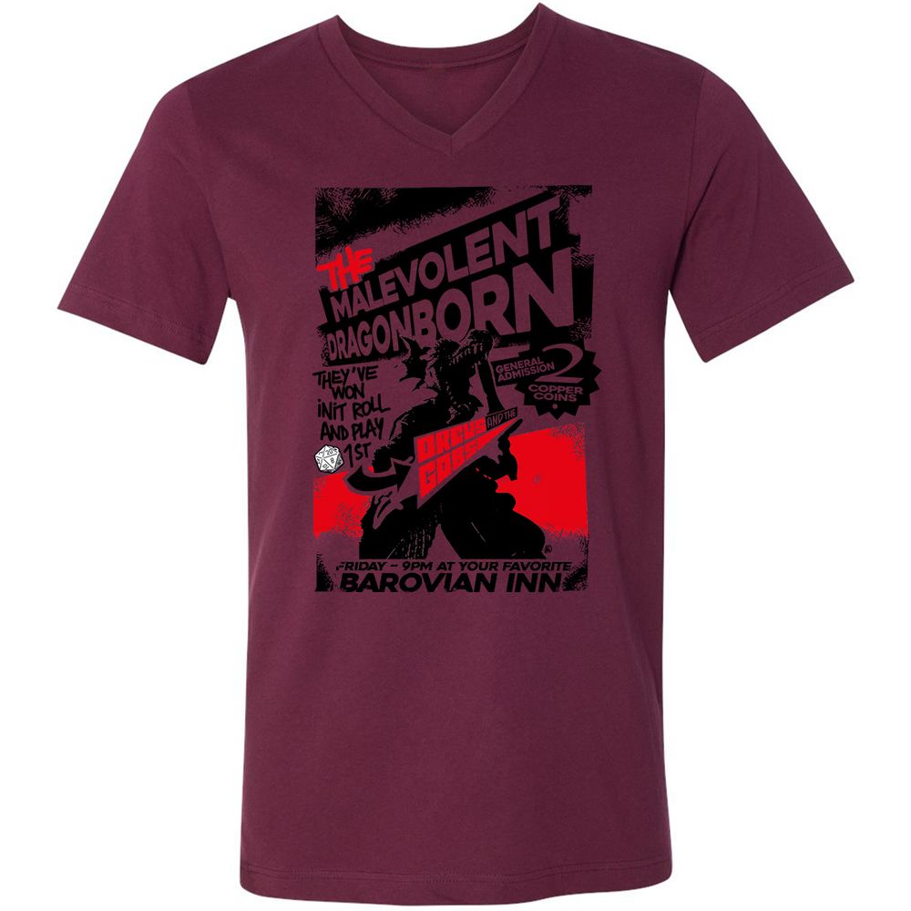 Unisex V-Neck T-Shirt - EXTQEXUG - Maroon - 6