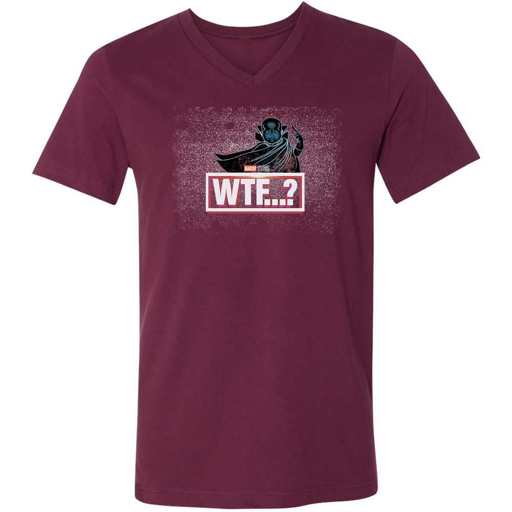 Unisex V-Neck T-Shirt - 775L3Q9J - Maroon - 6