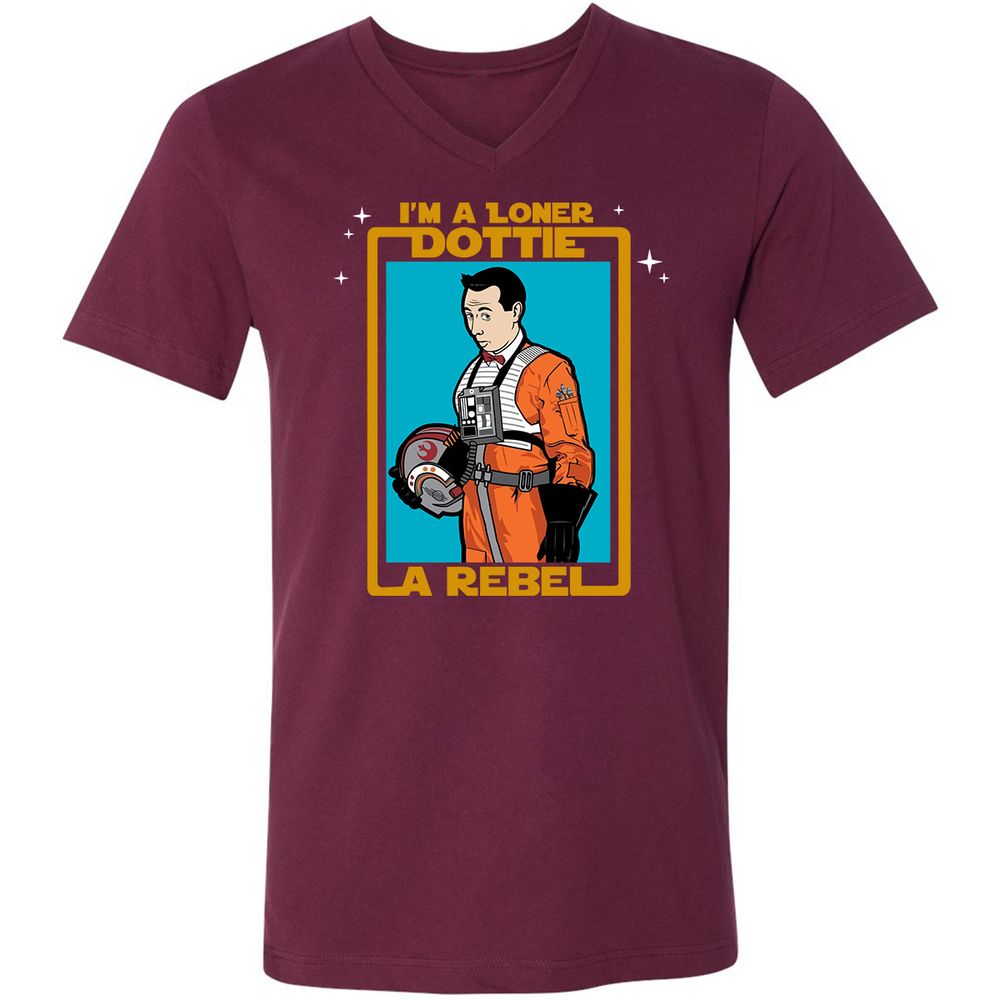 Unisex V-Neck T-Shirt - N9XAJXY4 - Maroon - 6