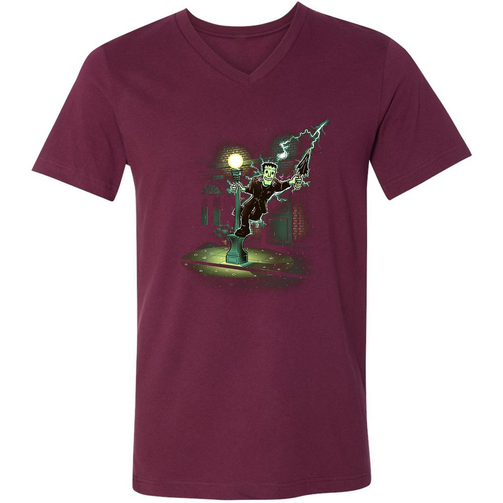 Unisex V-Neck T-Shirt - A8G7CLDX - Maroon - 6