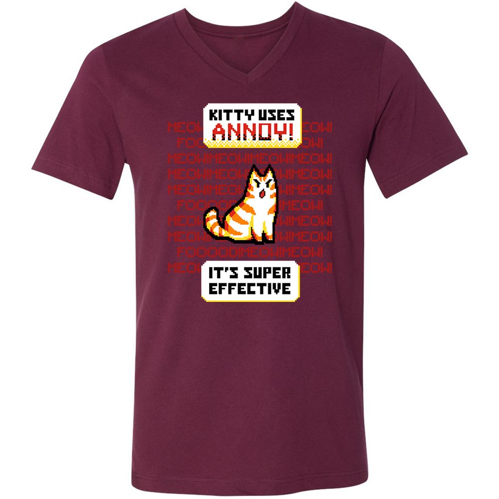 Unisex V-Neck T-Shirt - LLPK7BU7 - Maroon - 6