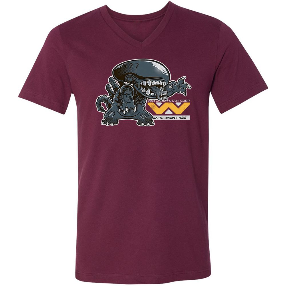 Unisex V-Neck T-Shirt - B9WFPEJF - Maroon - 6