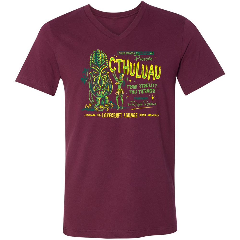 Unisex V-Neck T-Shirt - 5ZC2VZD1 - Maroon - 6