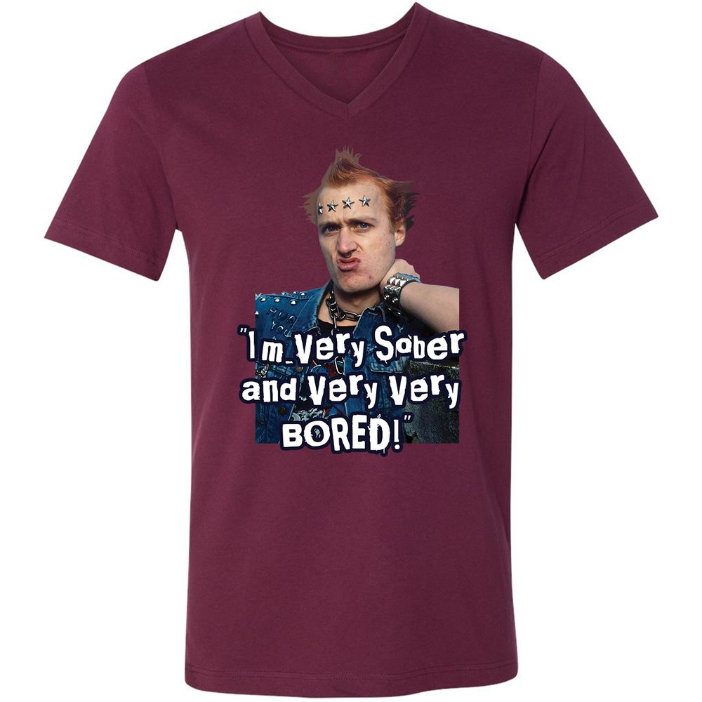 Unisex V-Neck T-Shirt - Y5BDQCVC - Maroon - 6