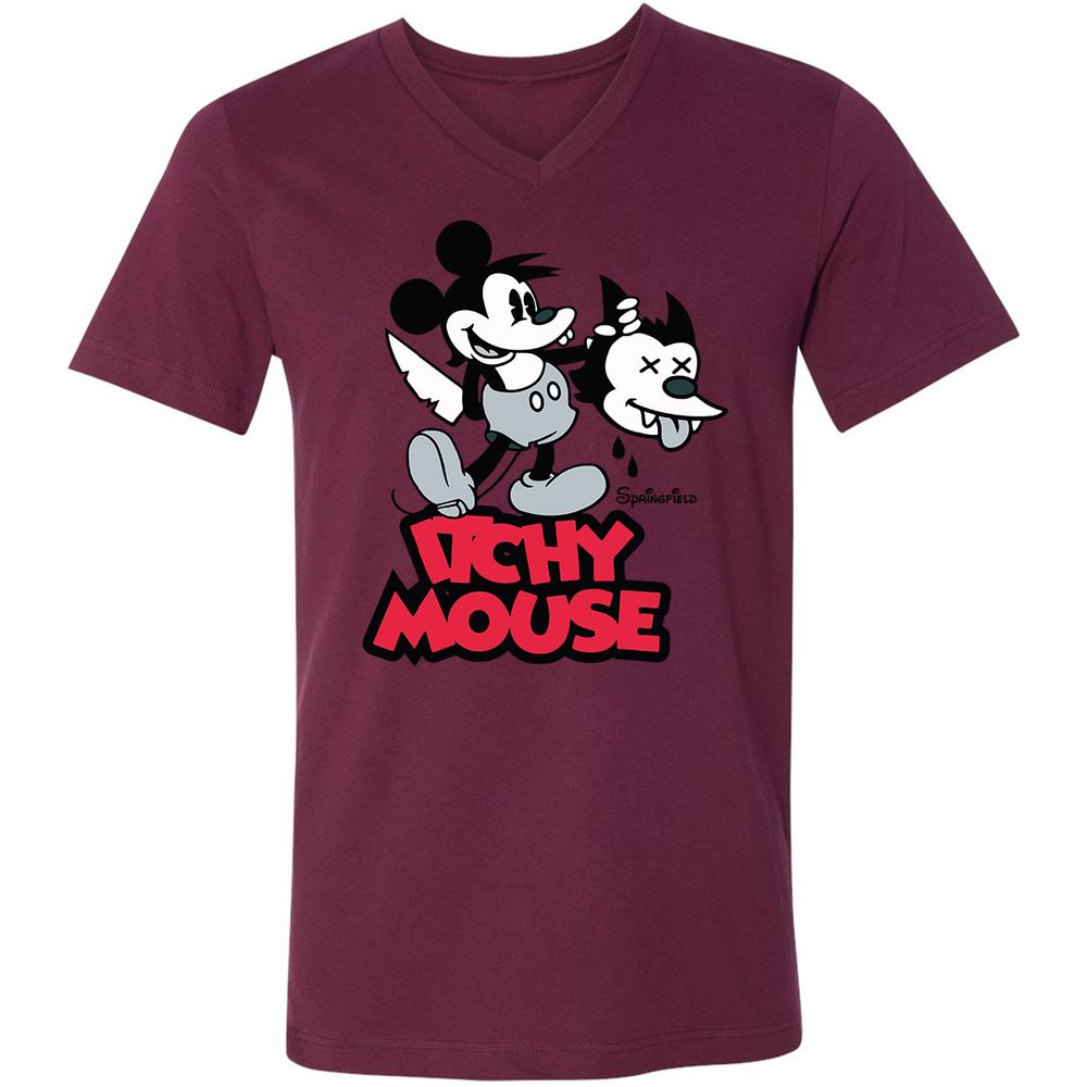Unisex V-Neck T-Shirt - R846X8HA - Maroon - 6