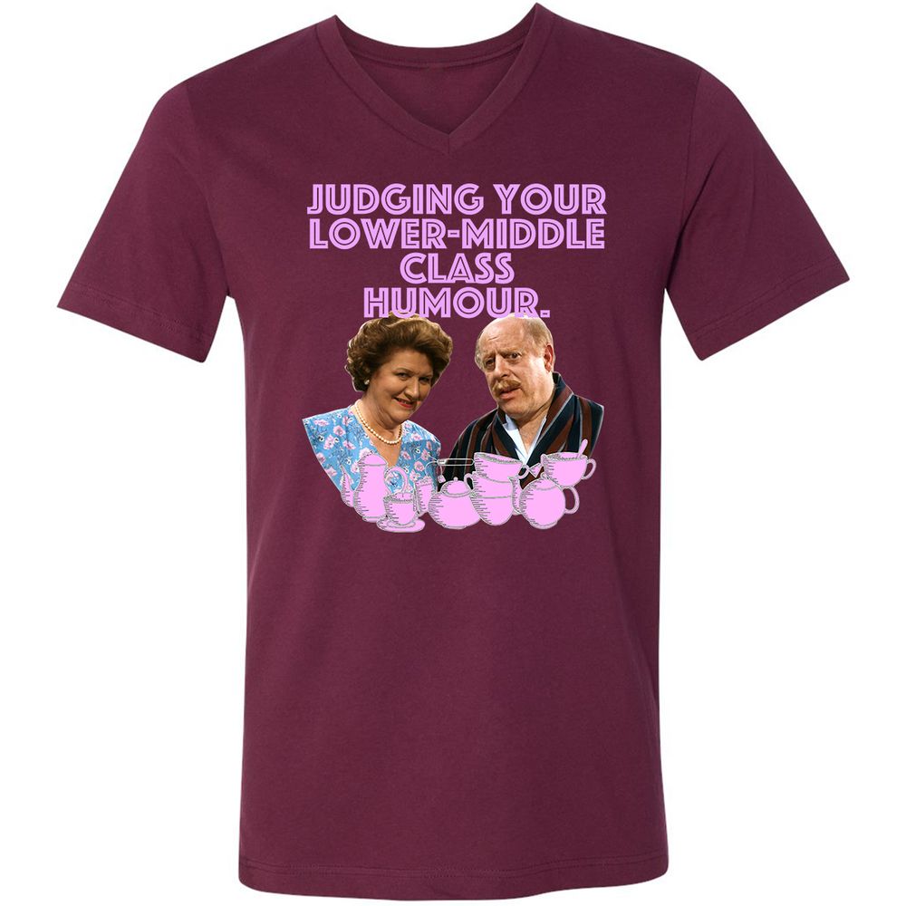 Unisex V-Neck T-Shirt - LM1X6P4C - Maroon - 6