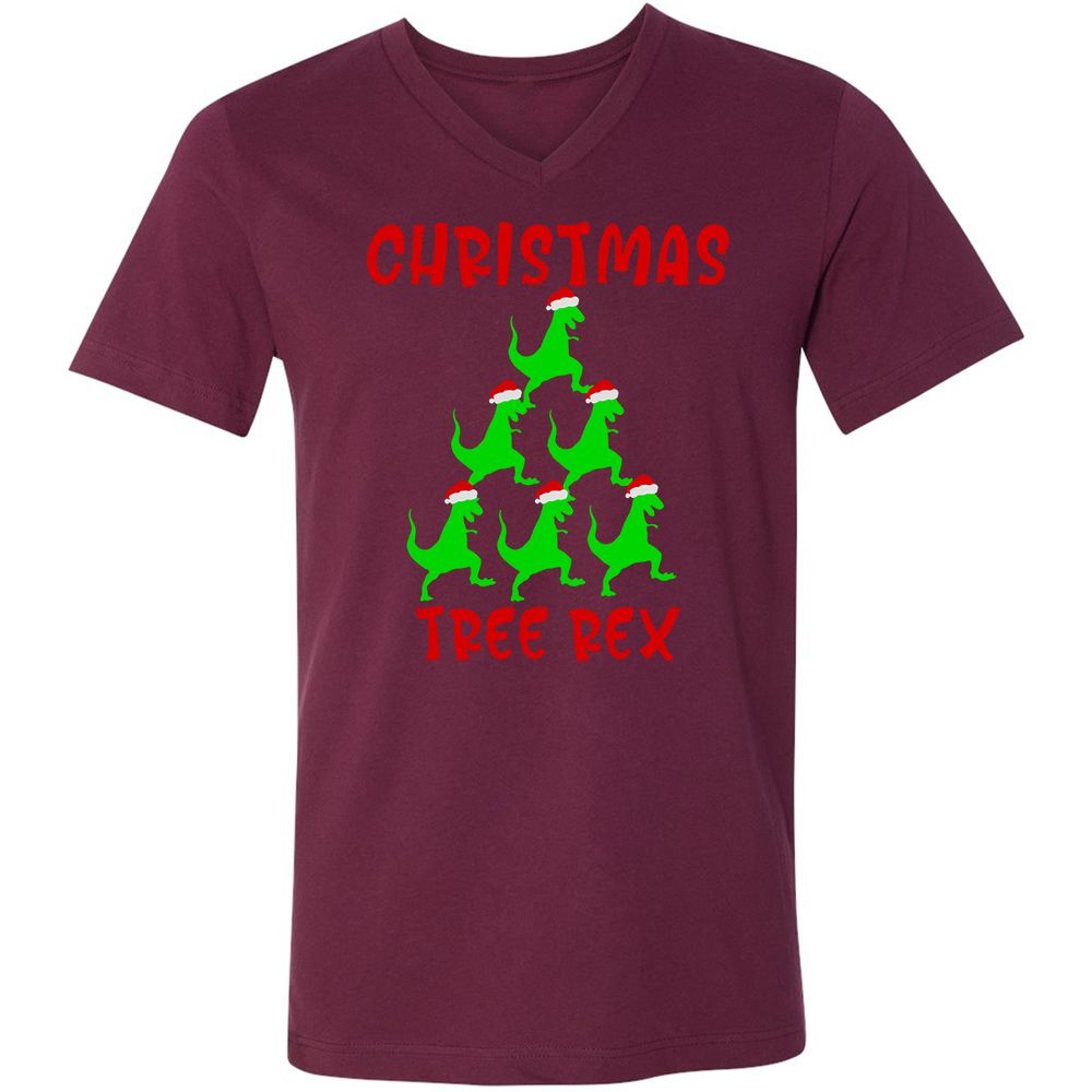 Unisex V-Neck T-Shirt - C3E4S3SF - Maroon - 6