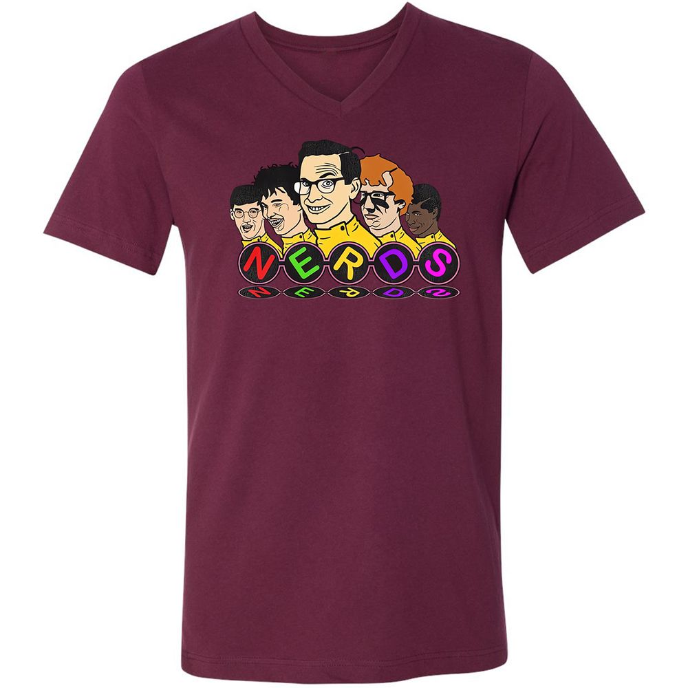 Unisex V-Neck T-Shirt - 72EFL3T2 - Maroon - 6