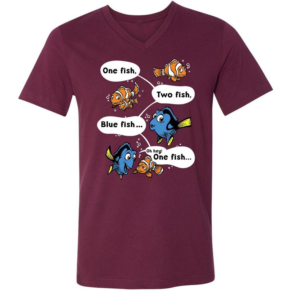 Unisex V-Neck T-Shirt - NQTXKSXD - Maroon - 6