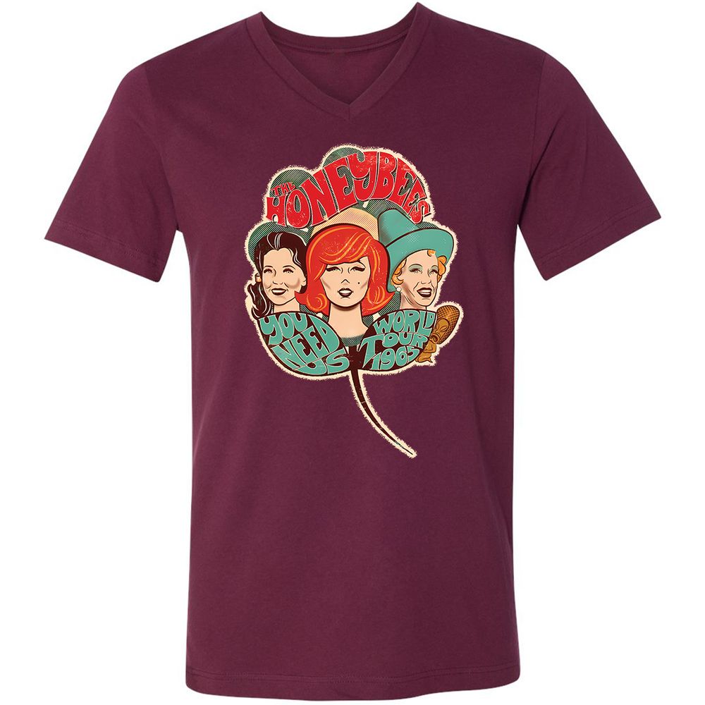 Unisex V-Neck T-Shirt - 6T1LRTMT - Maroon - 6