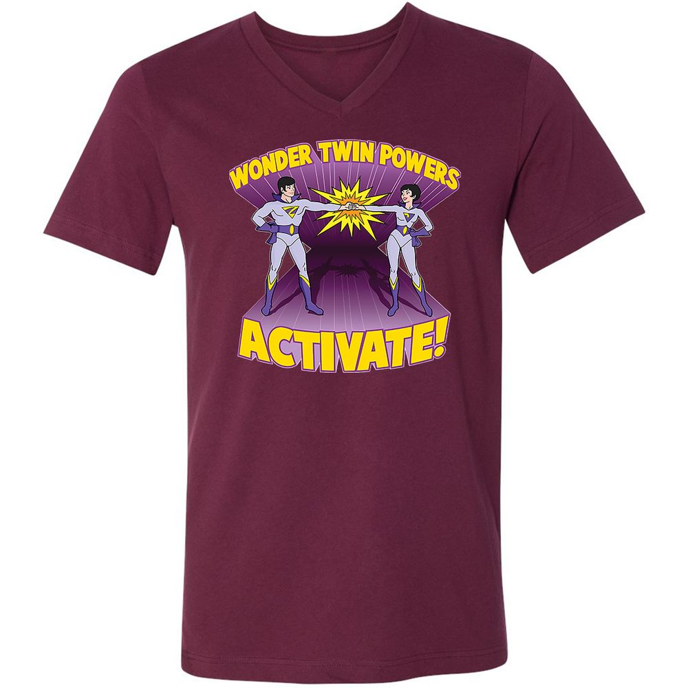 Unisex V-Neck T-Shirt - 9UG9WHZQ - Maroon - 6