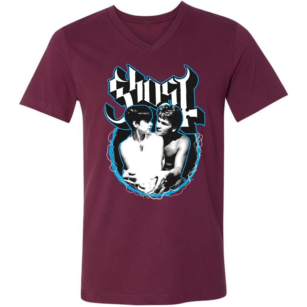 Unisex V-Neck T-Shirt - 5HHKQUC7 - Maroon - 6