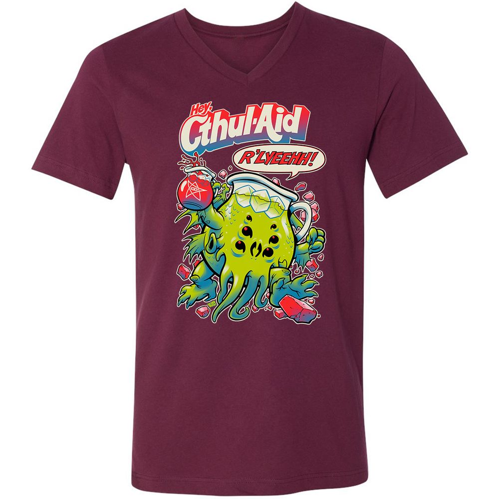 Unisex V-Neck T-Shirt - DKPARPGC - Maroon - 6