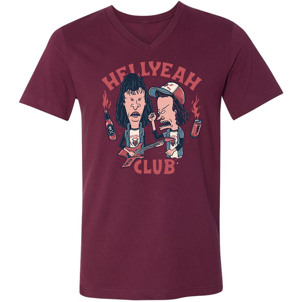 Unisex V-Neck T-Shirt - WTR1WHH9 - Maroon - 6