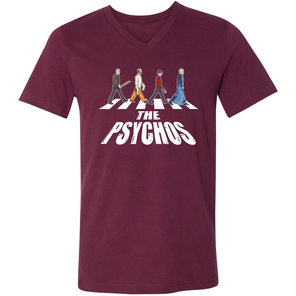 Unisex V-Neck T-Shirt - LGDAVV2B - Maroon - 6