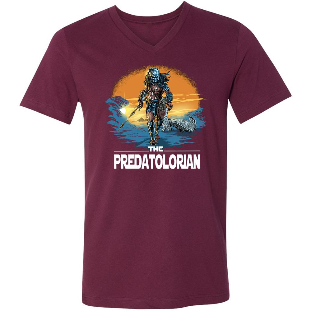 Unisex V-Neck T-Shirt - TZZJ1359 - Maroon - 6