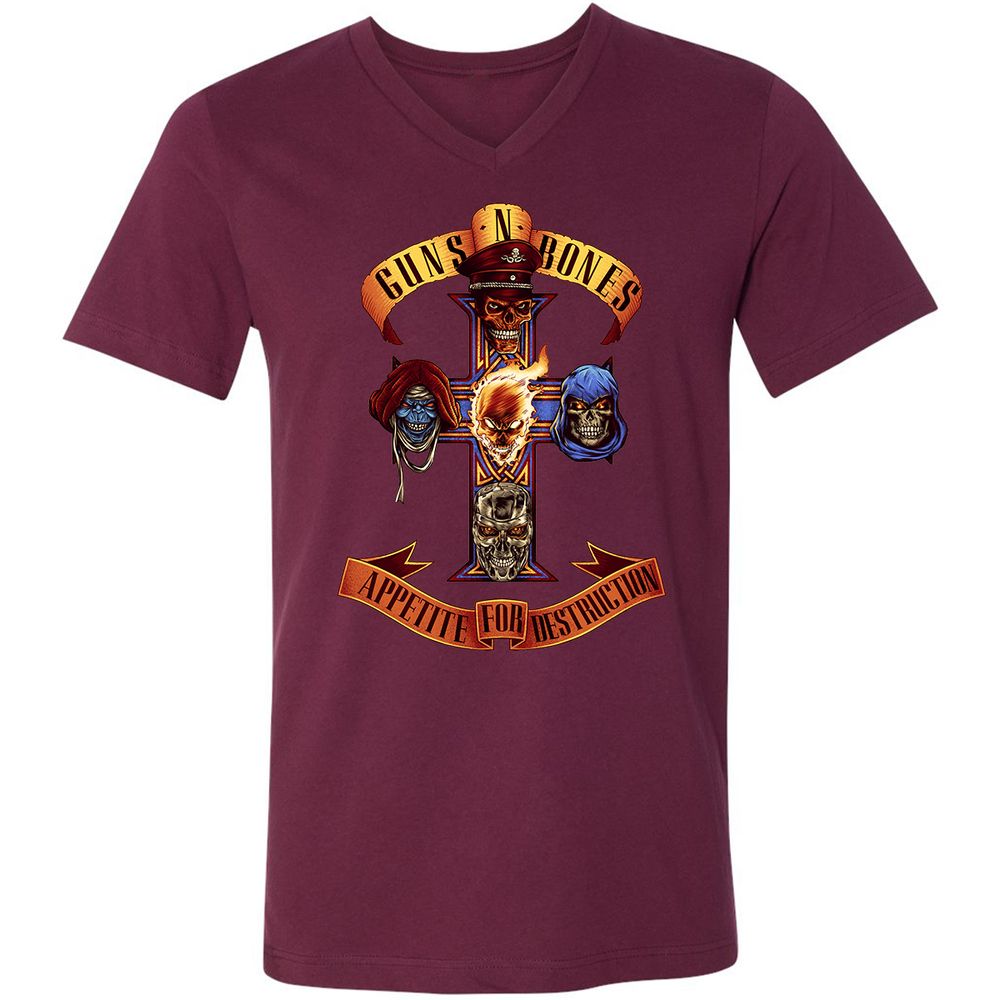 Unisex V-Neck T-Shirt - B4HSGPCG - Maroon - 6