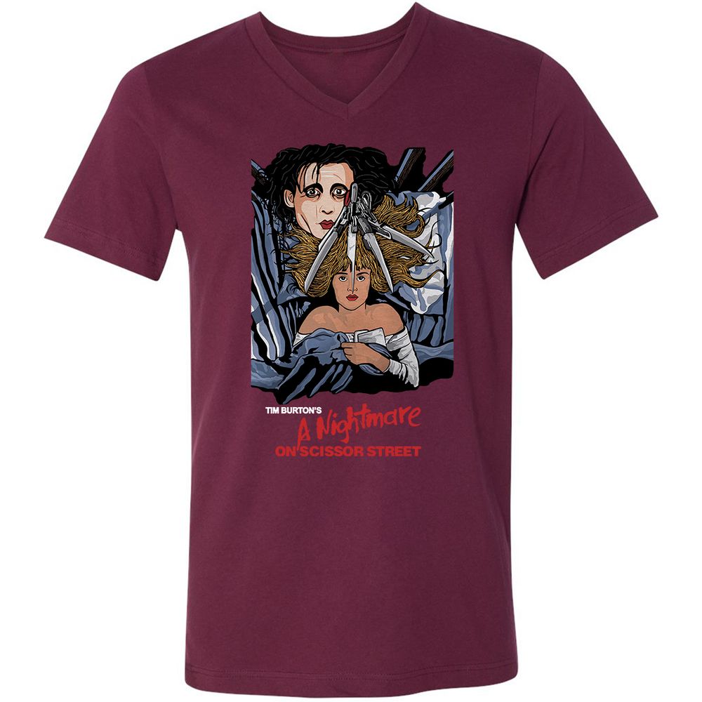 Unisex V-Neck T-Shirt - 28UUK48K - Maroon - 6