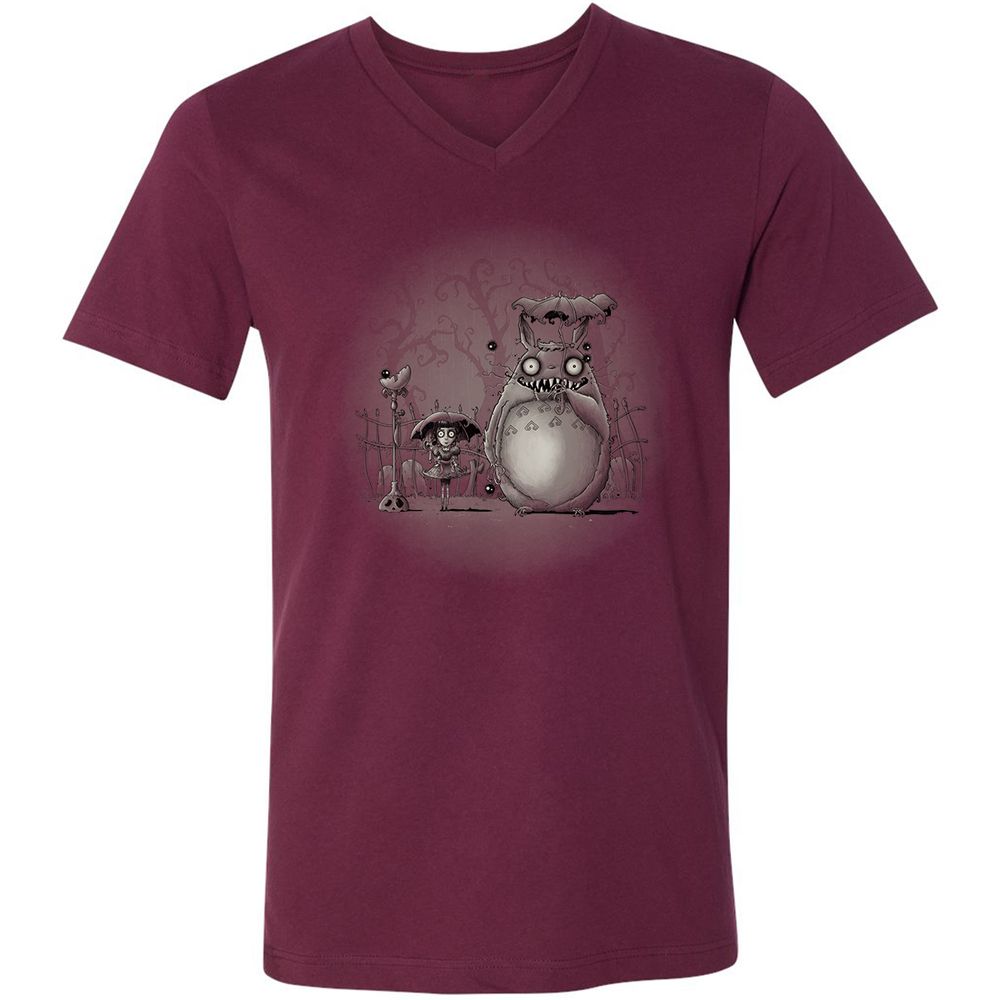 Unisex V-Neck T-Shirt - LVEWHV67 - Maroon - 6