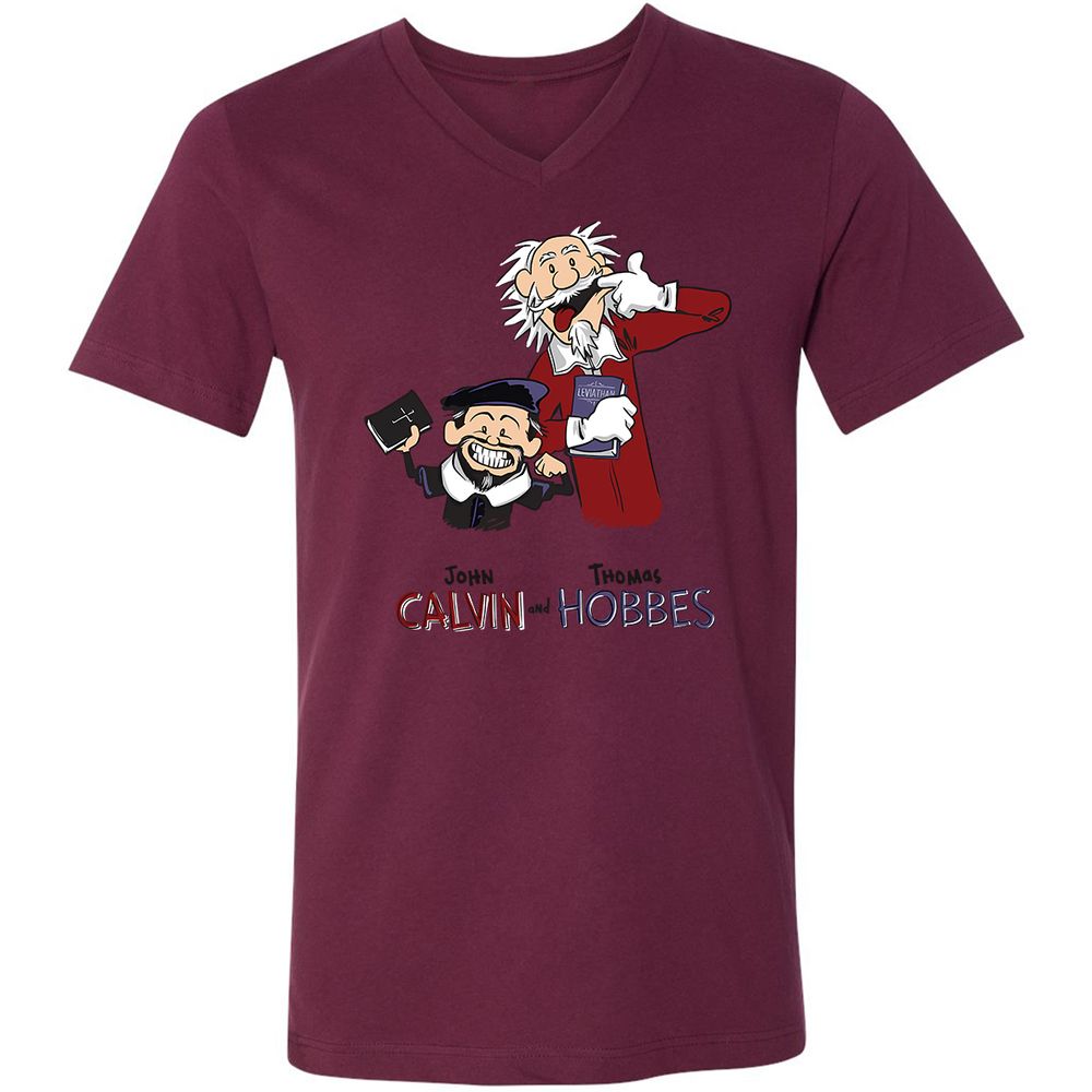 Unisex V-Neck T-Shirt - Y1376KL6 - Maroon - 6