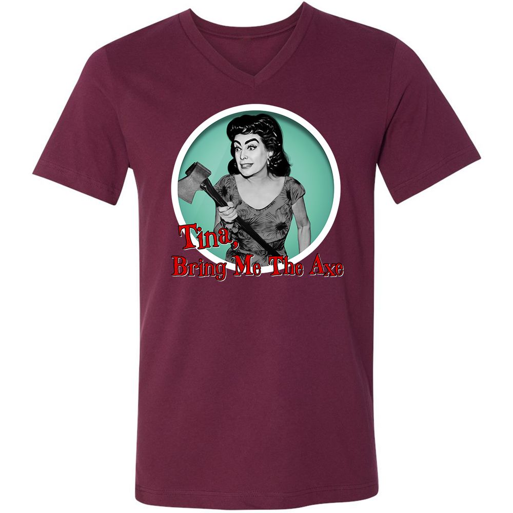 Unisex V-Neck T-Shirt - CN6A69MY - Maroon - 6