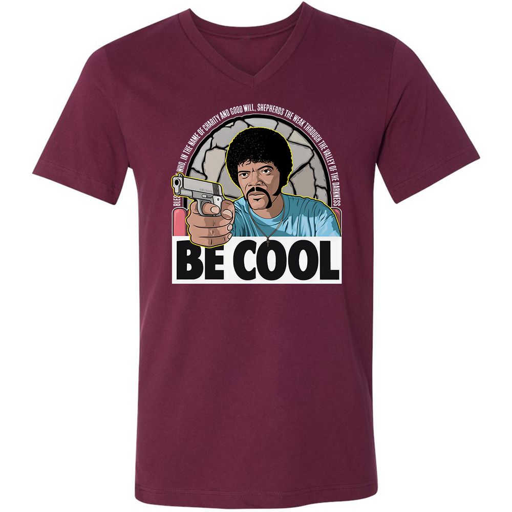Unisex V-Neck T-Shirt - 2LPKRCMW - Maroon - 6