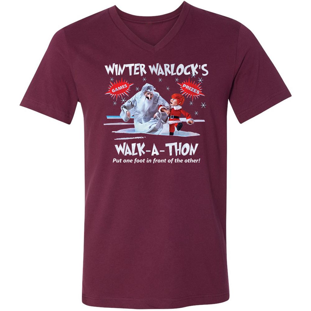 Unisex V-Neck T-Shirt - H9KP1WN9 - Maroon - 6