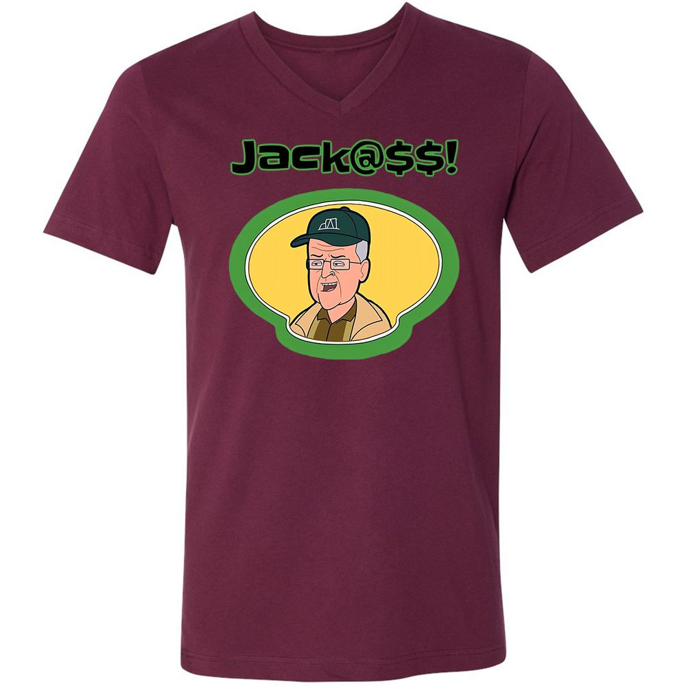 Unisex V-Neck T-Shirt - X6ARJA49 - Maroon - 6